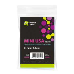 Sleeves Mini Usa Premium 41 x 63 mm (Blue Core) Meeple Virus