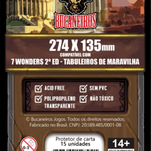 Sleeve Customizado para 7 Wonders 2ª Edição - Tabuleiros de Maravilha (274 x 135)